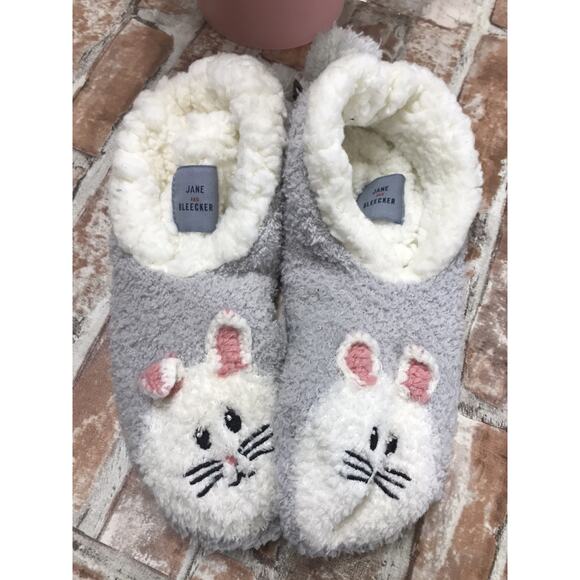 Jane And Bleecker Critter Ballerinas Plush Hose Slippers Soft Bunny One Pair - Picture 2 of 7